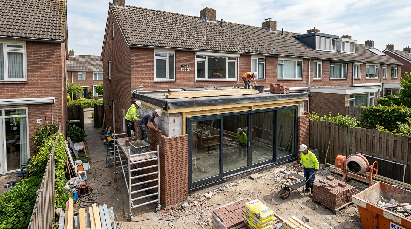 Huisuitbouw en aanbouw project