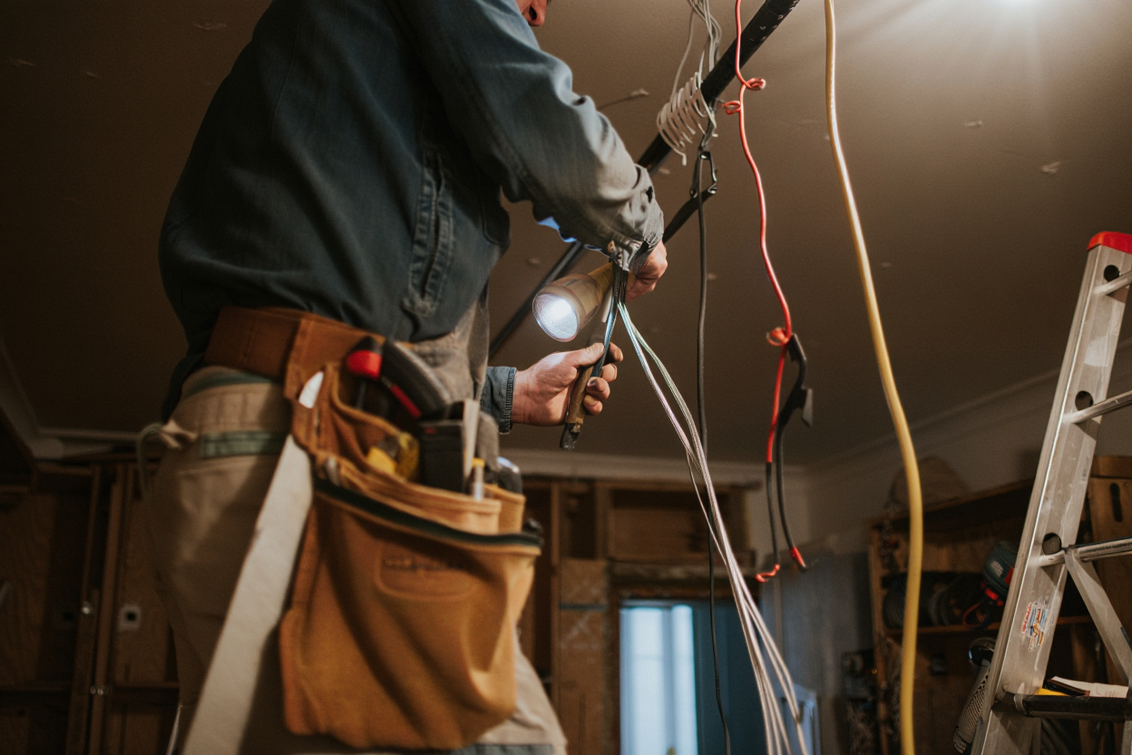 Elektricien aan het werk
