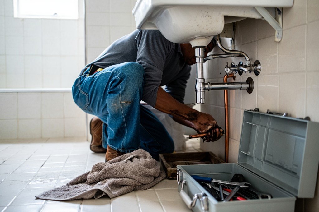 Loodgieter aan het werk