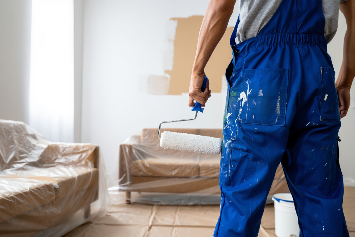 Schilder aan het werk