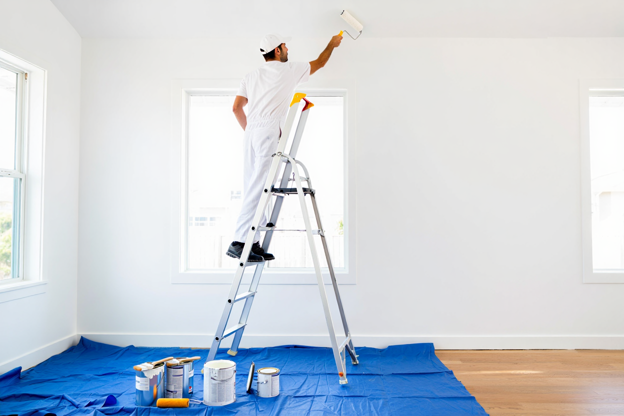 Vakman schilder aan het werk