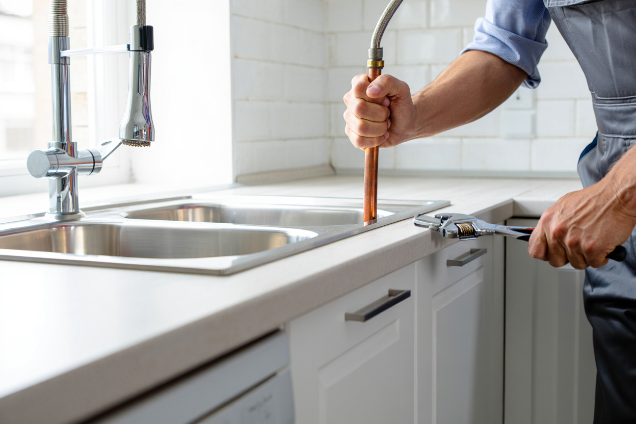 Loodgieter aan het werk